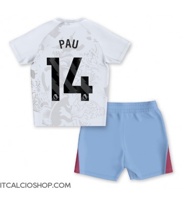 Aston Villa Pau Torres #14 Seconda Maglia Bambino 2023-24 Manica Corta (+ Pantaloni corti)
